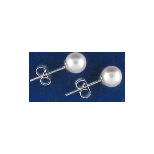 New Arrival Favorite Pearl Store AAA 6-6.5MM Akoya Cultured Pearl 18K White Gold Stud Earring Classic Pearl Jewelry Lady Gift