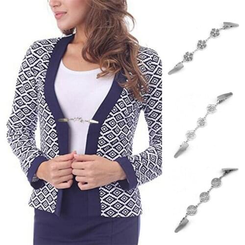 Retro Sweater Cardigan Clips Keeper Shawl Duck Clip Buckles Clothes Decor Beaded Pearl Pin Brooch Metal Buckle Gift