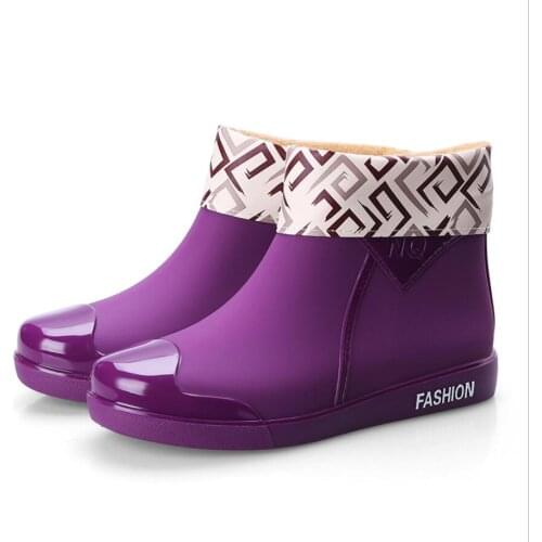 Rubber Shoes Women Waterproof Rain Boots Ankle Shoes 2020 New Autumn New Female Water Shoes Rainboots Ankle Boots Flats