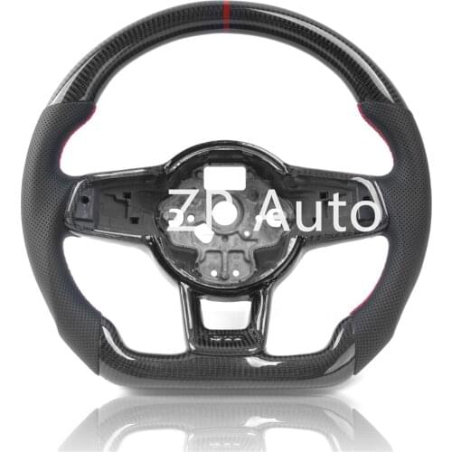 Carbon Fiber & Perforated Leather Steering Wheel with Customized Tirm For Volkswagen Golf MK7 GTI R