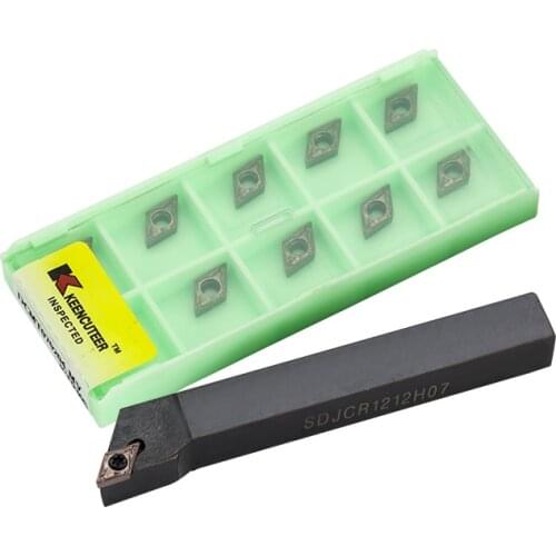 1pc SDJCR1212H07 SDJCR1616H07 SDJCR2020K07 External Turning Tool Holder SDJCR DCMT07 Carbide Inserts Lathe Bar Cutting Tools Set