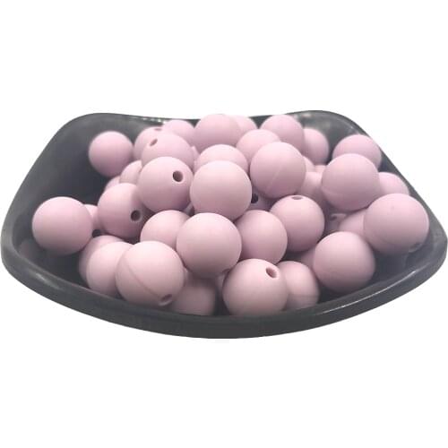 Lilac Purple Silicone Round Pearl Bead Teether 12/15mm Baby Teething Necklace DIY Pacifier Chain Care Silicone Teether Product