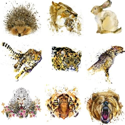 Iron-on Transfers for Clothing Patches for Clothes Stickers Diy Animals Patch Flex Fusible Transfer Vinyl Adhesive Stripe Rock C