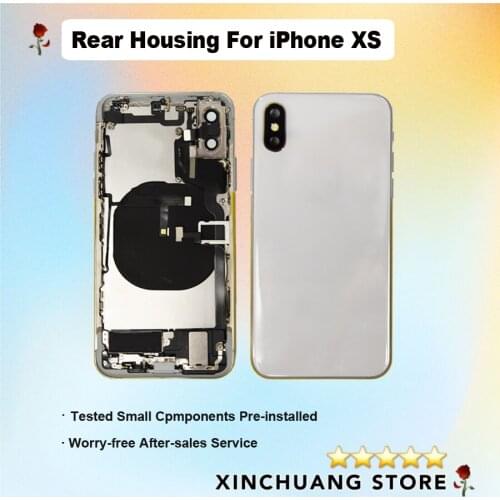 Premium Quality Rear Housing Assembly For iPhone XS with Mid Frame Rear Glass Sim Tray CameraLens with Frame with Flex and Parts