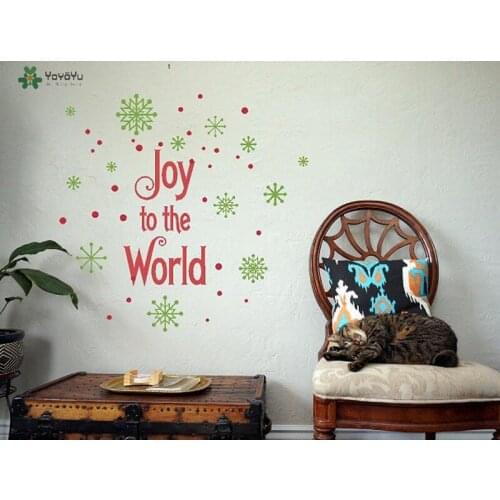 YOYOYU Wall Decal Merry Christmas Vinyl Wall Stickers Quotes Joy To The Word Christmas Window Decal Art Mural Interior DIY SY575