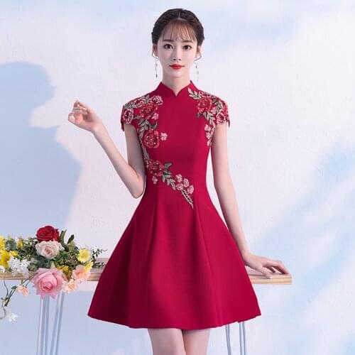 Plus Size 4XL A-line Cheongsam Mandarin Collar Vintage Button Chinese Qipao Exquisite Embroidery Floral Chorus Banquet Dress