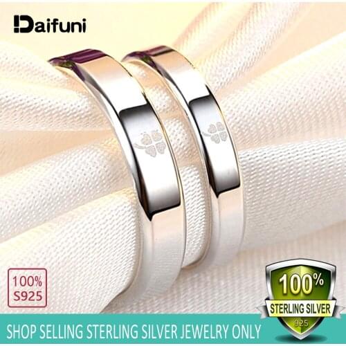 1PCS 925 Sterling Silver Couple Ring Trendy Jewelry Simple Smooth Lovers Wedding Set Silver Rings for Women Men Marry Jewelry