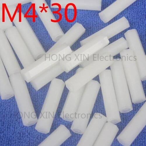 M4*30 white 1pcs Nylon Standoff Spacer Standard M4 Plastic Female-Female 30mm Standoff Repair accessory High Quality