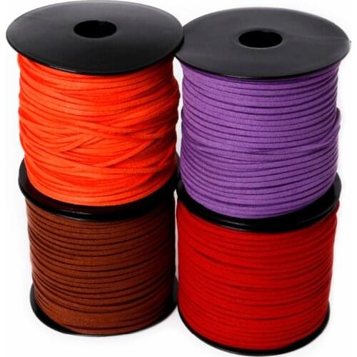 2.8mm 100Yard Macrame Braided Faux Suede Cord Leather Lace DIY Handmade Beading Bracelet Jewelry Making Flat Thread String Rope