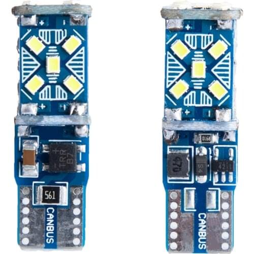 2PCS W5W T10 Canbus LED Light Bulb Car Wedge Parking Light Interior Bulb Reading Map Dome Lamp 12V 6000K 2016 SMD 15 Chips