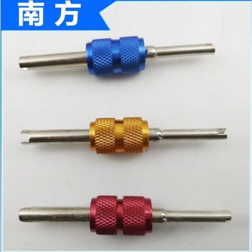200pcs/lot 2 Side Dual Tyre Valve Core Remover Repair Tool Key Car Commercial, Agricultural 3 Colors for Bike
