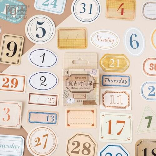 45Pcs/Set Retro Time Book Paper Sticker Decoration DIY Handmade Arts Craft Sticker Christmas gift