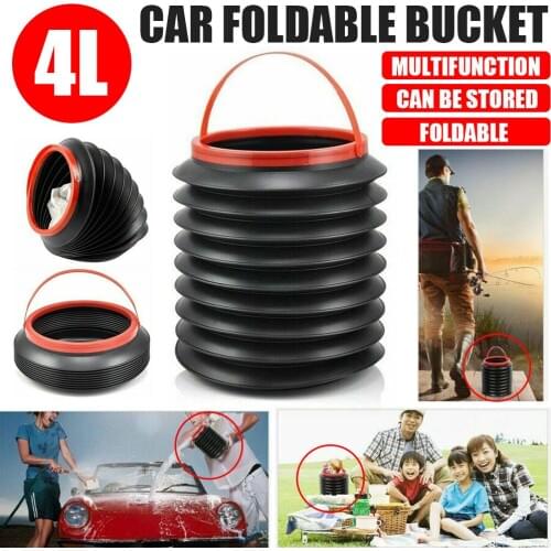 4L Car Folding Trash Collapsible Water Fishing Bucket Outdoor Camping Garbage Plastic Bucket Storage Box Container