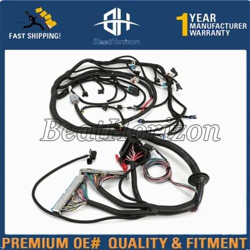 Car Engine Pull Starter Start Standalone Wiring Harness with 4L60E DBC 4.8 5.3 6.0 Fit for LS1 Engine 1997-2006 Engine