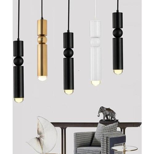 Bar ktv bar chandelier modern minimalist bed metal bullet single head lamp minimalist desk cashier chandelier Long tube