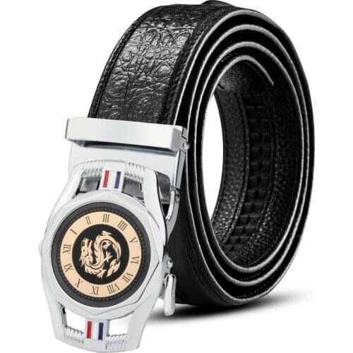 CKobj Famous Brand Belt Mens Quality Leather Belt Mens Alloy Automatic Buckle Large Size Business Mens Casual Formal Belt