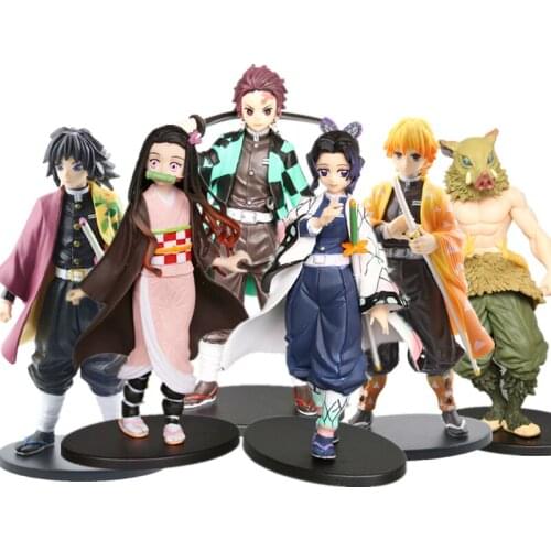 Demon Slayer Anime PVC Figure Kamado Tanjirou Model Agatsuma Zenitsu Doll Tomioka Giyuu Statue Ornaments Action Figure Kids Toy