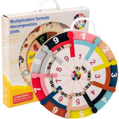 Childrens Multi-functional Double-Sided Learning Multiplication Decomposition Disk Teaching Aid Animal Pairing Math toy for 2-4