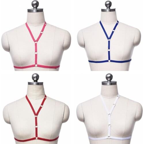Women Fetish Body Harness Cage Bra Gothic Soft Bondage Exotic Bustier Punk Tops Adjustable Sexy Lingerie Harness Bra