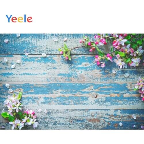 Yeele Grunge Fade Wooden Boards Flowers Portrait Dessert Food Doll Photography Backdrop Spring Photo Background For Photo Studio