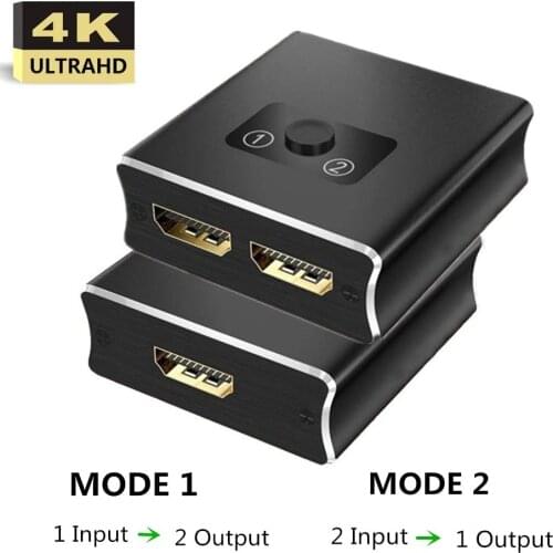 HDMI 2.0 Bi- direction 1x2 Ultra HD 4 Smart Switch Switcher 2x1 Bidirectional HDMI 2.0 Switch Hub HDCP 3D 1080p 4K HDMI Adapter