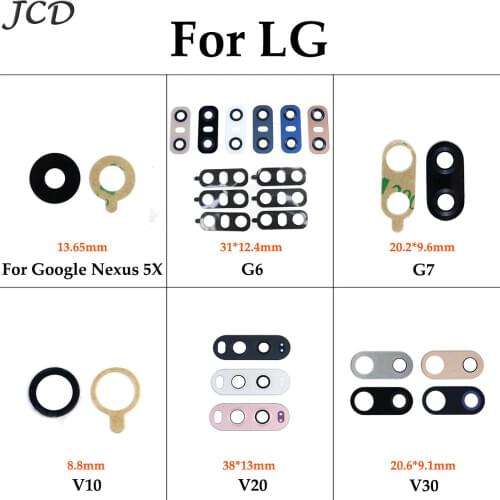 JCD For LG G6 G7 V10 V20 V30 For Google Nexus 5 D820 D821 5X Rear Back Camera Lens Glass Cover with Adhesive Sticker Repair