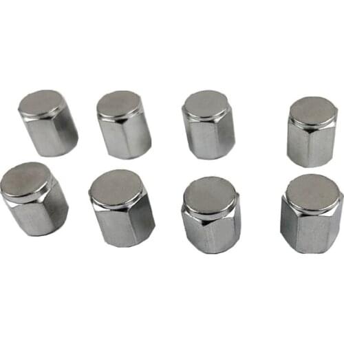 Brass (8 Pack) Tire Valve Caps Silver Aluminum Hexagonal Cap