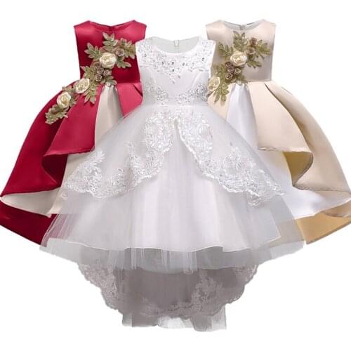 Hot! Kids Lace Girls charistmas Party Dresses,Children Summer 2018 Fashion Dresses Wedding Party Clothes Girls Dress 3-14T