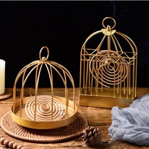 Nordic Metal Mosquito Coil Tray Creative Fashion Product Summer Bedroom Bird Cage Simple Mosquito Coil Frame Iron Decoration