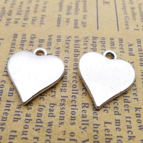 RAINXTAR Fashion Alloy Jewelry Making Heart DIY LOVE Pendant Charms 17*19mm 20pcs AAC220