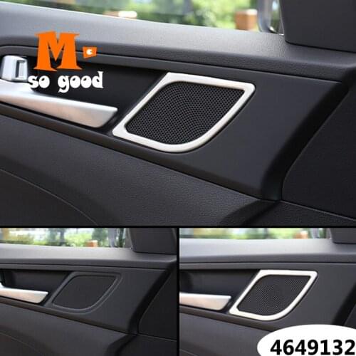 Stainless Steel Car Styling Accessories Car Front Door Up Speaker Sticker Cover Trim For Hyundai Tucson 2015 2016 2017 2018
