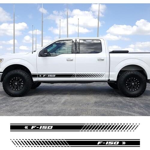 2PCS For Ford F150 F-150 Stylish Car Door Side Skirt Stickers Vinyl Body Decals Racing Stripe Auto Exterior Decor Accessories