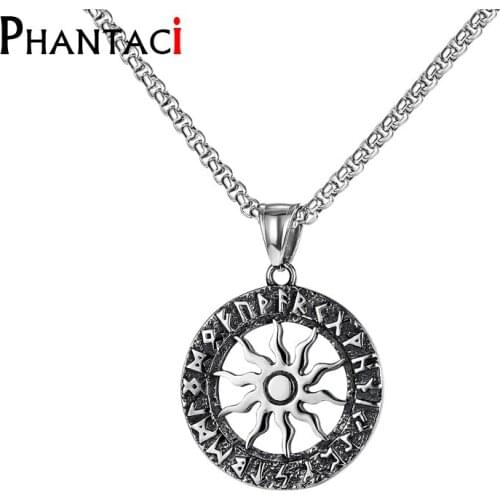 316L Stainless Steel Sun Necklaces&Pendants For Men Women Punk Hiphop Rock Titanium Chain Necklace High Quality Couples Jewelry