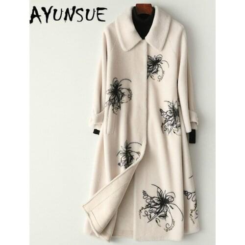 Real Fur Coat Women Sheep Shearling Winter Coat Women clothes 2020 Korean 100% Wool Jacket Warm Coat HQ19-XNXE120C YY1849