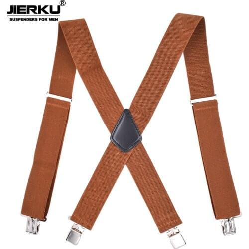 JIERKU Suspenders Mans Braces 4 Clips Suspensorio Trousers Strap Adjustable Outdoor Motorcycles Suspendrs 5.0*120cm JK4C04