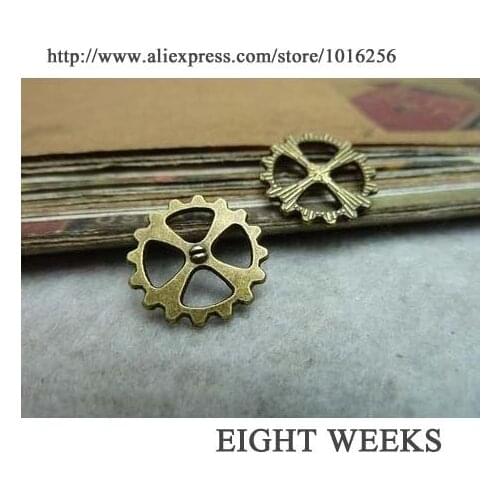 Zinc alloy pendant jewelry accessories diy handmade material charms ancient bronze small gear serrate