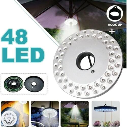 48 LED Outdoor Camping Torch Hanging Night Light Umbrella Tent Lamp for Hiking Fishing Climbing Illuminating Disc Hanging Light