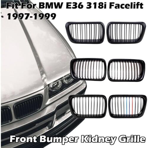 Front Bumper Kidney Grille Single Dual Slat Grilles Fit for BMW E36 318i 323i 1997 1998 1999 Car Accessories Replacement Part