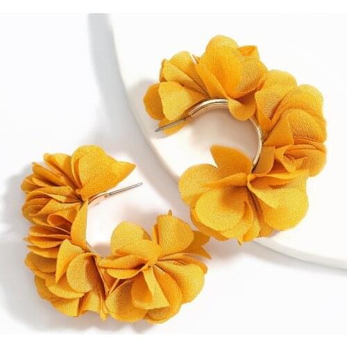 Exknl Lace Flower Statement Big Earrings Women Wedding Party Trendy Large Drop Earrings 2019 Bohemian Jewelry Wholesale Bijoux