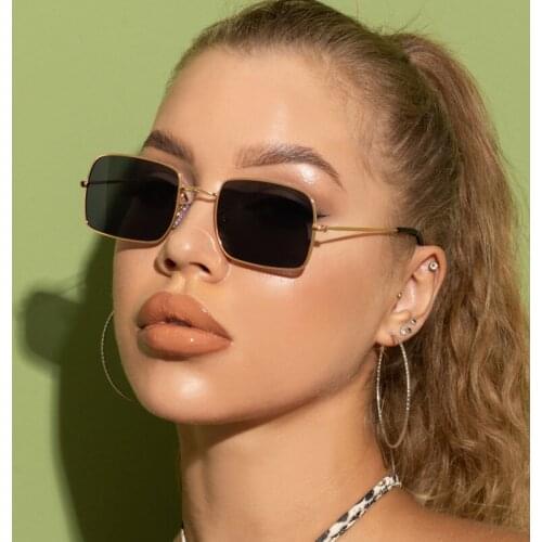 Fashion Rectangle Frame Sunglasses Women Men Brand Designer Alloy Gradient Sun Glasses Vintage Driving Eyewear Oculos De Sol