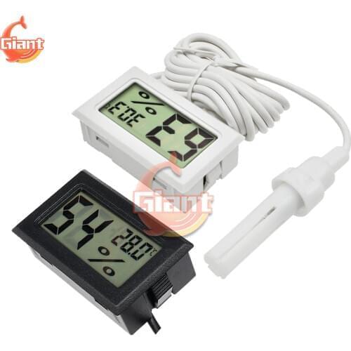 Mini LCD Thermohygrometer Indoor Digital Thermometer Hygrometer 1.5M Temperature Sensor Cable Humidity Meter Gauge Probe