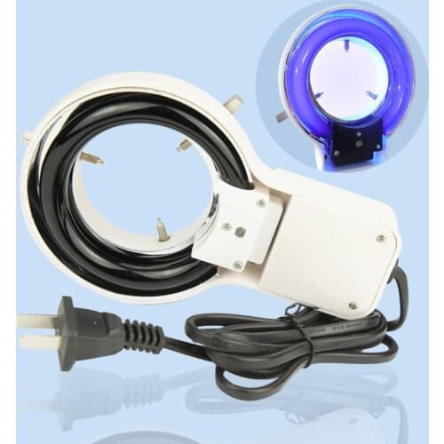 8W/220V UV Microscope Light Source Purple Fluorescent Ring Lamp for Stereo Microscope 60mm Inner Diameter