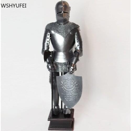 WSHYUFEI Medieval retro crafts model armor knight interior decoration home wine cabinet study decoration