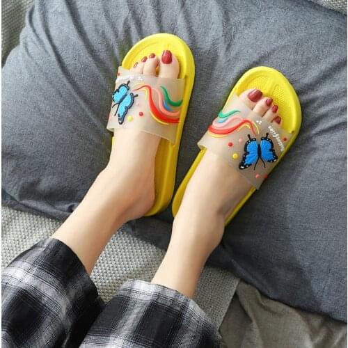 Summer Printed Bowknot Women Indoor Slippers Floor Flat Shoes Eva Flip Flops Female Non-slip Bathroom Home Slides Zapatillas De