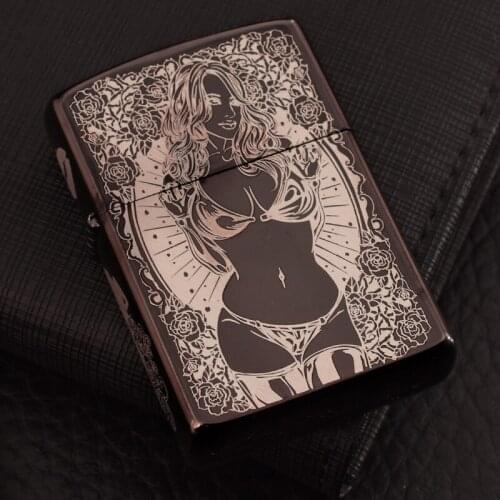 Zorro Grinding Wheel Kerosene Lighter Five-sided Carved Blue Ice Lighter Classic Pattern Original Copper Lighter Mens Gifts