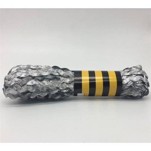 15yards 6mm Silver Polyester Ribbon Zig Zag Ribbons DIY Handmade Material For Wedding Party Christmas Decoration