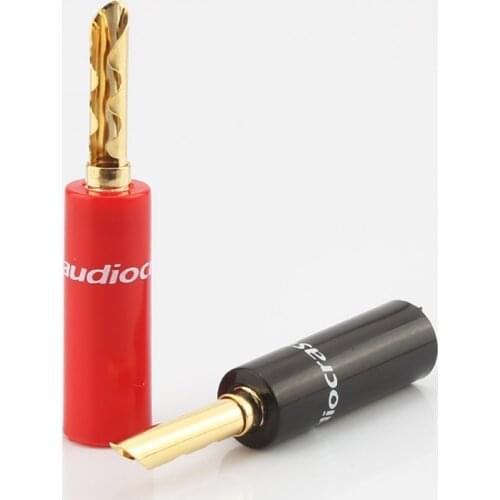 16pieces High quality Nakamichi 24k gold plated BFA 4mm Banana Plug hifi Speaker cable Connector