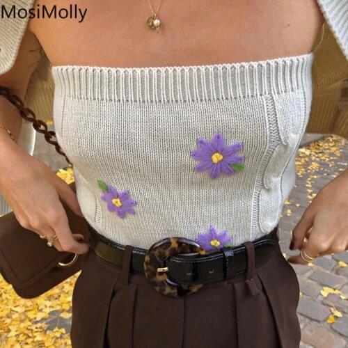 MosiMolly 2 Pcs Sweater Sets Women Cardigan Knits Flowear Patchwork Casual Female Knitting Jumper