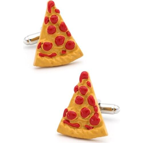 2020 New Food Series Pizza Cufflinks Mens Cufflinks Cufflinks Buttons Wholesale High Quality Spot Men Gifts for Husband