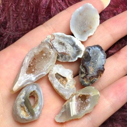 3 pcs Natural Agate Irregular Crystal Slice Healing Reiki Mineral Home Decor Collection Raw Stones
